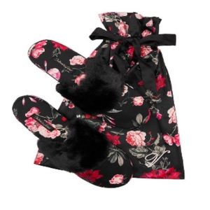 VS satin slippers w/ bag
